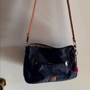 The Sak Navy and Tan Crossbody Bag